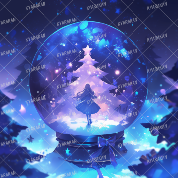 スノードーム　雪　冬　クリスマス　背景　イラスト　素材